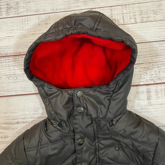Boys Calvin Klein Puffer Jacket with Removable Hood - Picture 6 of 9